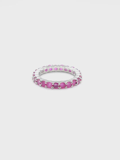 Pink Stone Band American Diamond Ring
