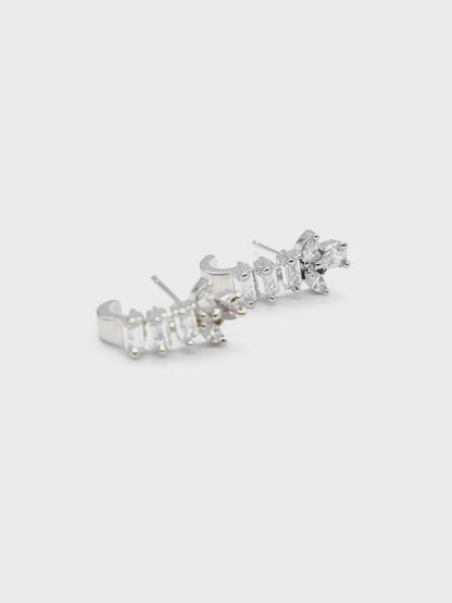 Geometric American Diamond Drop Earrings