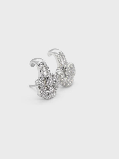 Floral American Diamond Drop Earrings