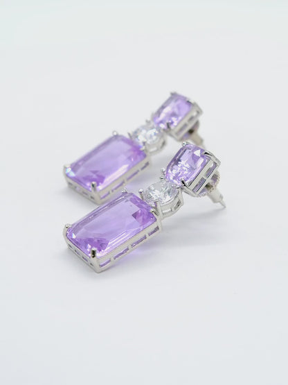 Light Purple Geometric Drop Earrings