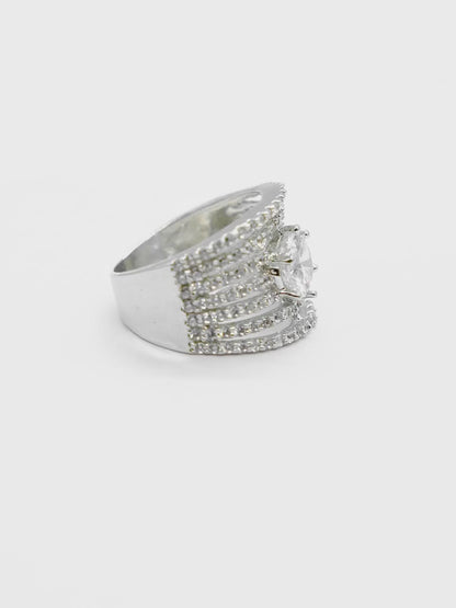 Layered Statement American Diamond Ring